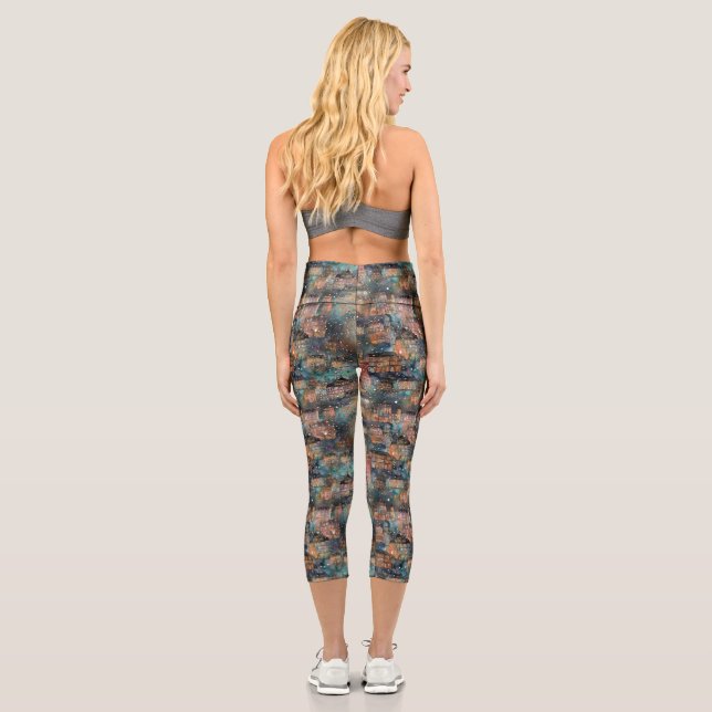 Leggings Capri Londres à Noël & Nouvel An en aquarelles (Verso)