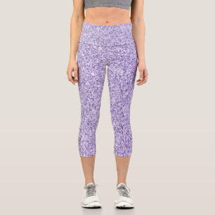 Leggings Capri Lumière ultra violette paillettes violettes scinti