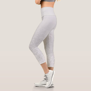 Leggings Capri Lumières de la Parties scintillant d'argent