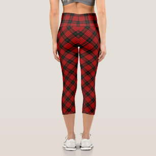 Leggings Capri MacQueen Tartan rouge et noir plaid