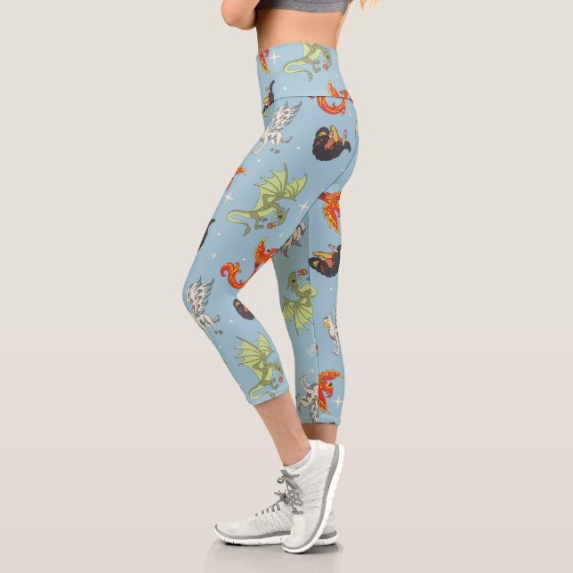 Leggings Capri Magical Creatures Vintage Pattern (Gauche)