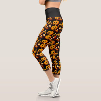 Leggings Capri Magie du Citrouille éffrayant : Thème Halloween