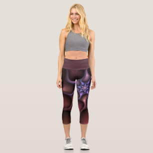 Leggings Capri Magique brillant Abstrait rayé coloré Fractal