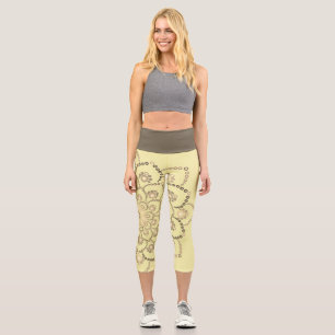 Leggings Capri Mandala Brown d'or