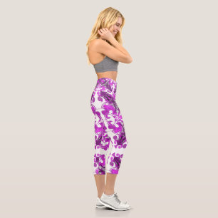Leggings Capri mandala rose Abstrait, tourbillon papillon psychéd