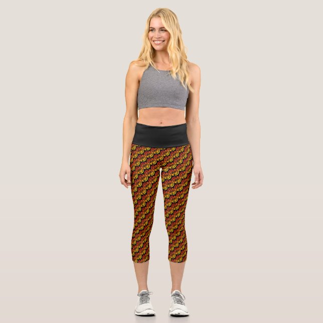 Leggings Capri Manger Sleep Run Répéter Sunset Arrière - plan Sur (Recto)
