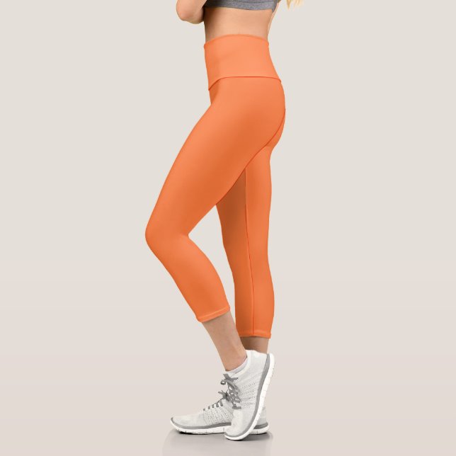 Leggings Capri Mango orange couleur solide | Classique | Élégant (Gauche)