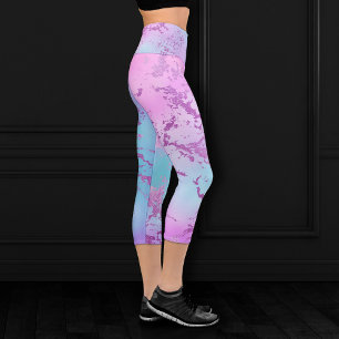 Leggings Capri Marbre chic   Glam violet violet violet bleu Ombre
