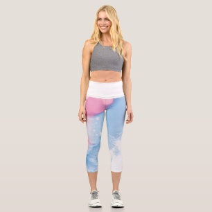 Leggings Capri Marbre rose Capris haut taille