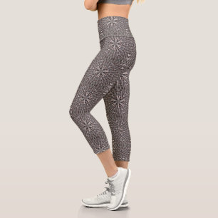 Leggings Capri Métal Maillé Argent