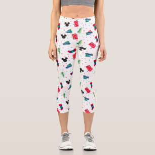 Leggings Capri Mickey Mouse   Motif d'icône de Noël
