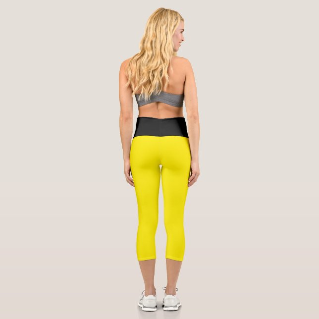 Leggings Capri MIEUX ! Capris haut taille - Jaune/Noir (Verso)