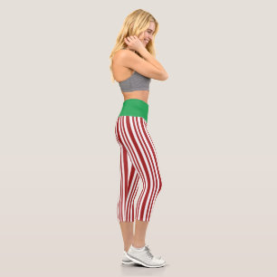 Leggings Capri MIEUX ! Capris haut taille - Rouge & Blanc Vert
