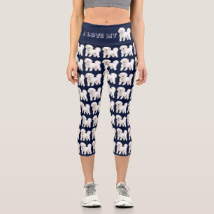 Leggings Capri mignonne havanais maltais bichon shih tzu chiens a