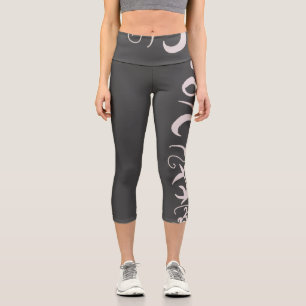 Leggings Capri Minimalisme Art Abstrait dessin main gris charbon
