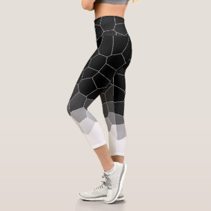 Leggings Capri Minimalisme Art Abstrait Gris Cellules blanches Ca