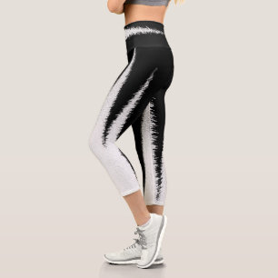 Leggings Capri Minimalisme d'art Abstrait Lignes blanches noires