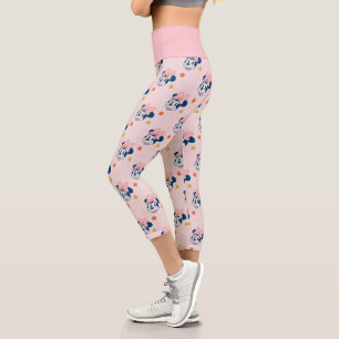 Leggings Capri Minnie Mouse souriante motif floral