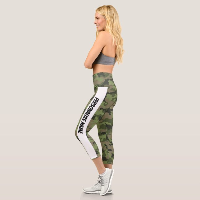 Leggings Capri Mint Green Camouflage PERSONNALISER (Gauche)