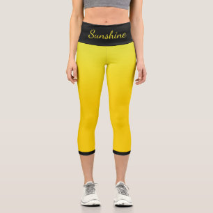 Leggings Capri Modèle de nom jaune et noir