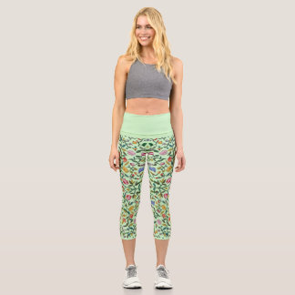 Leggings Capri Modèle floral délicat et complexe