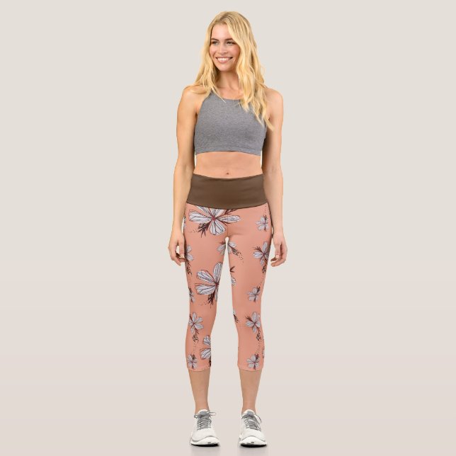 LEGGINGS CAPRI MODÈLE FLORAL ÉLÉGANT (Recto)