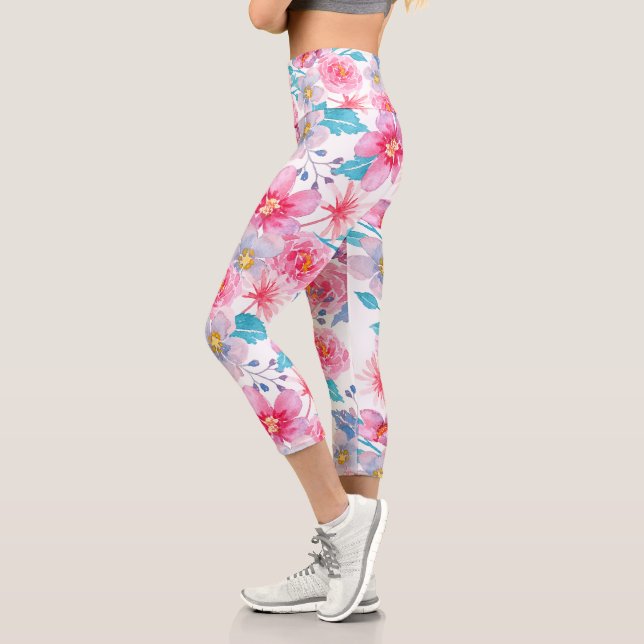 Leggings Capri modern lilac-pink and light blue pastel (Gauche)