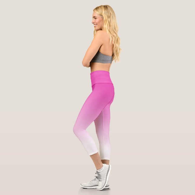 Leggings Capri Moderne Élégant Cute Modèle femmes rose blanc (Gauche)