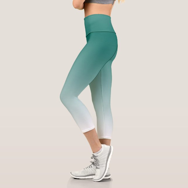 Leggings Capri Moderne Elégant Turquoise bleu vert femmes tendanc (Gauche)