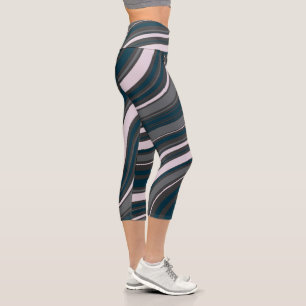 Leggings Capri Moderne pour femmes rustique bleu & gris