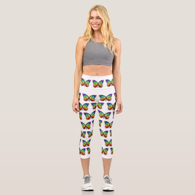 Leggings Capri Monarque papillon arc-en-ciel (Recto)