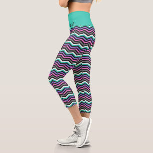 Leggings Capri Monogramme Fun Moderne Fille Halloween Chevron
