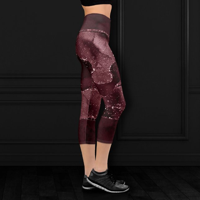 Leggings Capri Moody Agate | Vin Bordeaux Sangria Merlot Maroon (Créateur téléchargé)