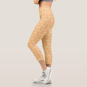 Leggings Capri Motif à fleurs géométrique circulaire du milieu du