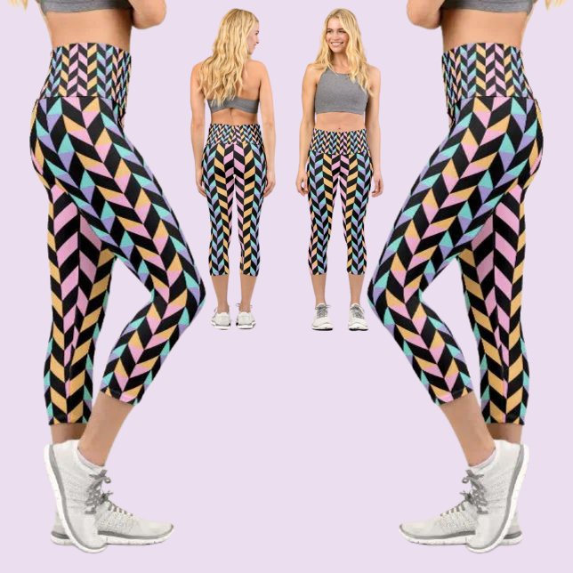 Leggings Capri Motif Abstrait coloré (Créateur téléchargé)