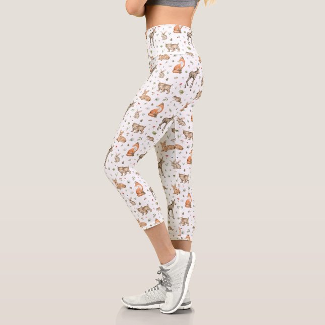 Leggings Capri Motif animal de bois mou (Gauche)