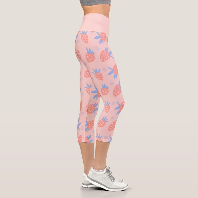 Leggings Capri Motif aux fraises de Cuisine Pastel (Droite)