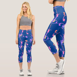 Leggings Capri Motif botanique floral arc-en-ciel coloré moderne