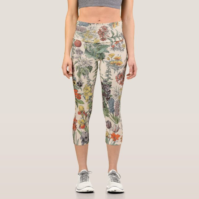 Leggings Capri Motif botanique vintage (Recto)