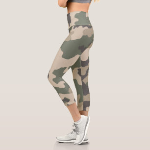 Leggings Capri Motif Camo Vert