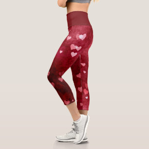 Leggings Capri Motif Coeurs roses