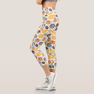 Leggings Capri Motif coloré Jack-O'-Lantern