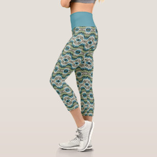 Leggings Capri Motif d'art de mosaïque amérindienne Abstraite