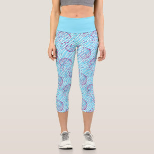 Leggings Capri Motif de baleine bleue