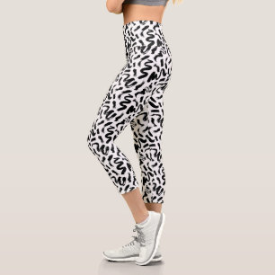 Leggings Capri Motif de brosse à pinceau noir