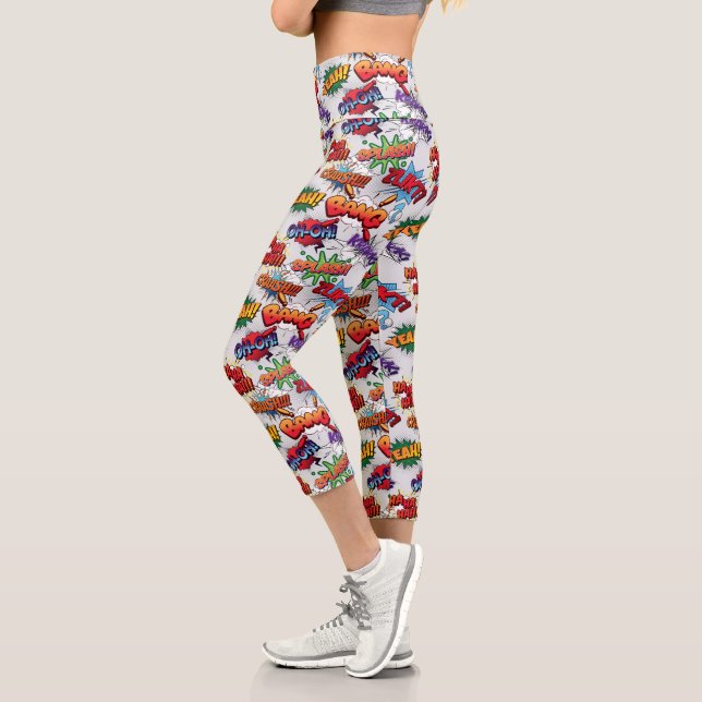 Leggings Capri Motif de bulle Superhero (Gauche)