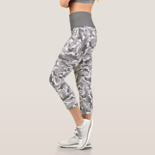 Leggings Capri Motif de camouflage gris clair branché