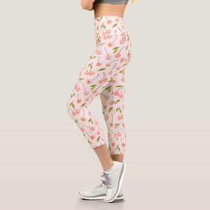 Leggings Capri Motif de cerise aquarelle