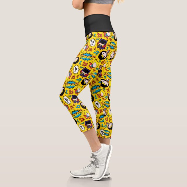 Leggings Capri Motif de danse Chibi Heroine (Gauche)