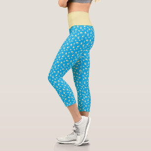 Leggings Capri Motif de feuille en forme de coeur de champagne su